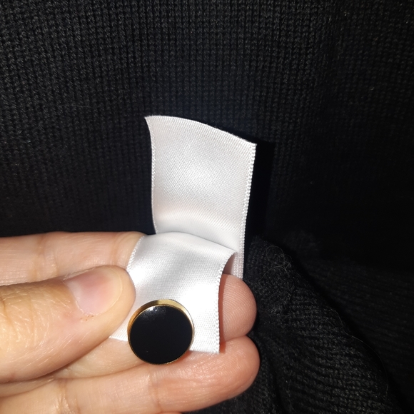 (S/M)🔥 Liz Claiborne🔥 Black Long Cardigan with Pockets Ptp 18"×L29" - Picture 5 of 6